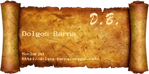 Dolgos Barna névjegykártya