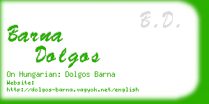 barna dolgos business card